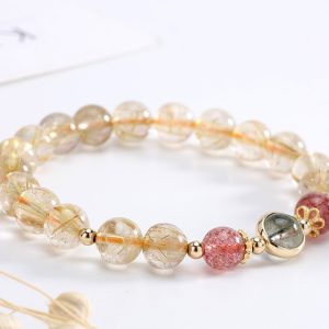 Blonde Crystal Strawberry Crystal Bracelet