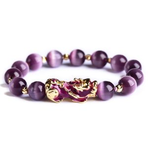 Purple PIXIU Bracelet For Women Men Bring Lucky Brave Wealth Feng Shui Good Luck