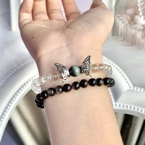Natural Crystal Bracelet Silver Stone White Crystal